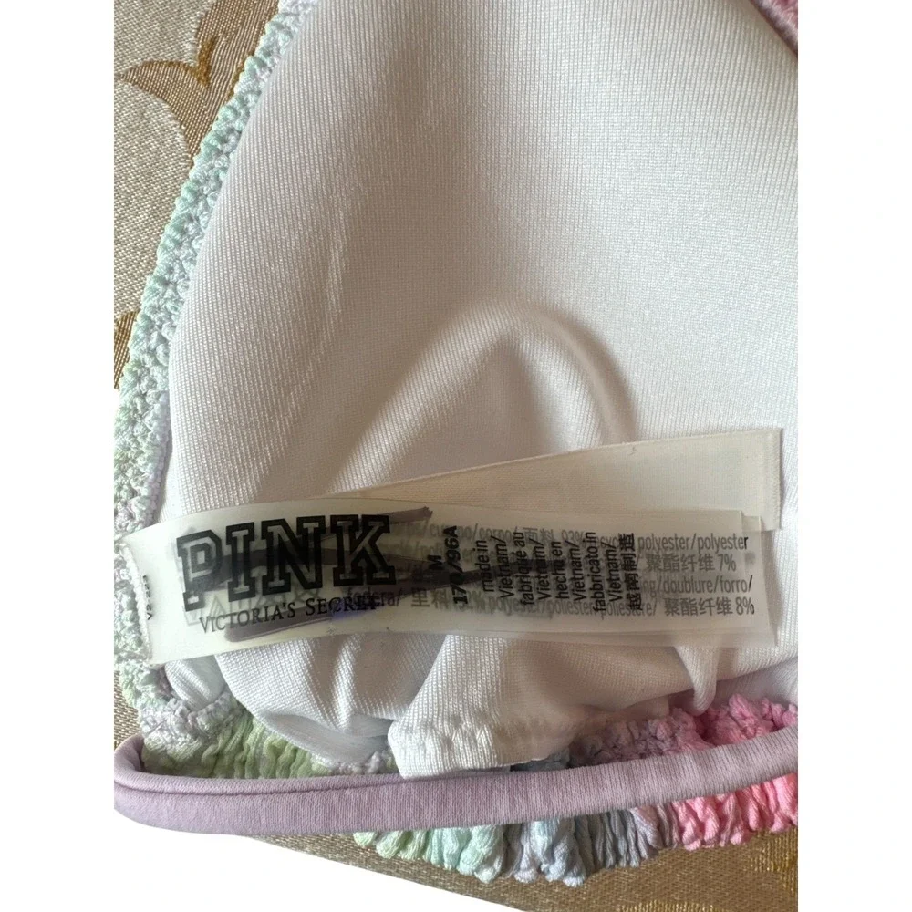 Victoria's Secret & PINK Triangle‎ Bikini Tops Lot 2 Medium Ribbed Sage Velvet